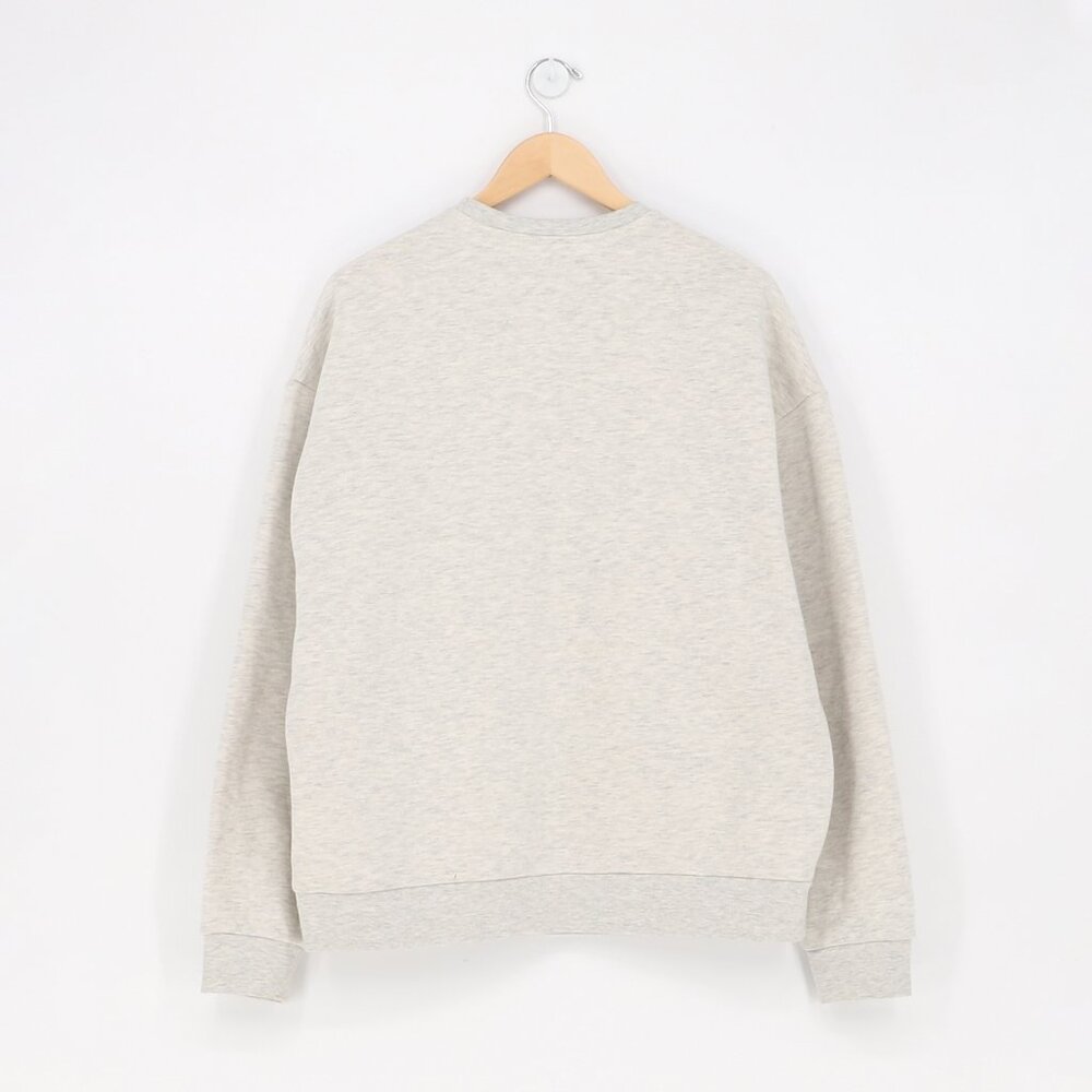 Upcycled Reworked Quilted Patch Butterfly Sweatshirt Light Gray - Picture 5 of 6